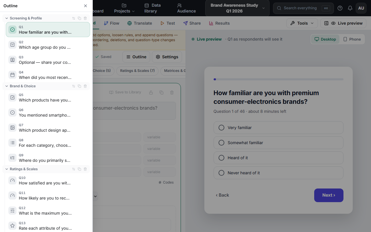 Block chips and the Outline view