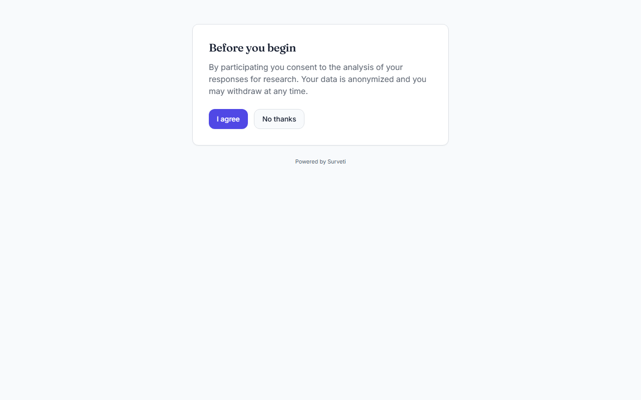 A survey in progress that can be resumed